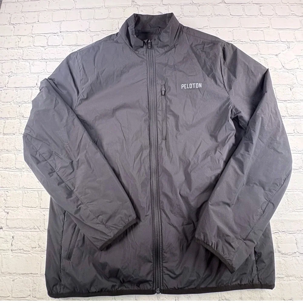 Rhone Peloton Jacket Mens XL Black Excellent Full Zip Windbreaker Activewear